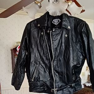 Vintage leather women's motorcycle jacket . Size 10